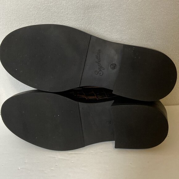 Seychelles Final Call Embossed Croc Leather Loafer w/ Tassel Womens Sz 8.5 Brown - Picture 12 of 14